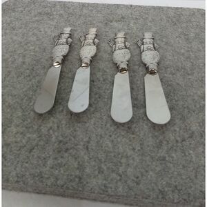 Decorative Snowman Cheese Spreaders‎ Set of 4 Holiday Entertaining Accessories